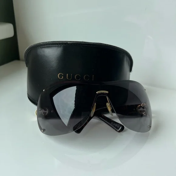 Gucci sunglasses with case crystal GG logo 2808/S tortoise